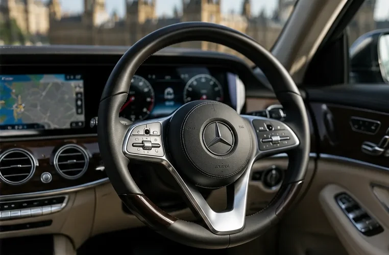 Mercedes-Benz S-Class luxury chauffeur car rear exterior