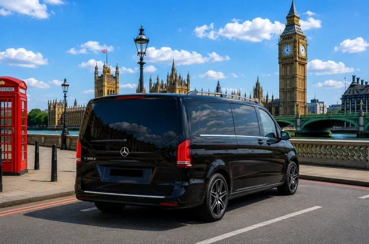 Mercedes-Benz V-Class executive chauffeur vehicle rear view