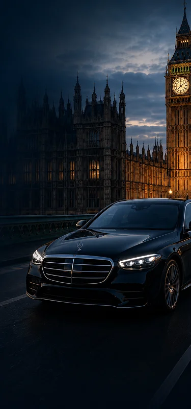 London city road background for luxury chauffeur service