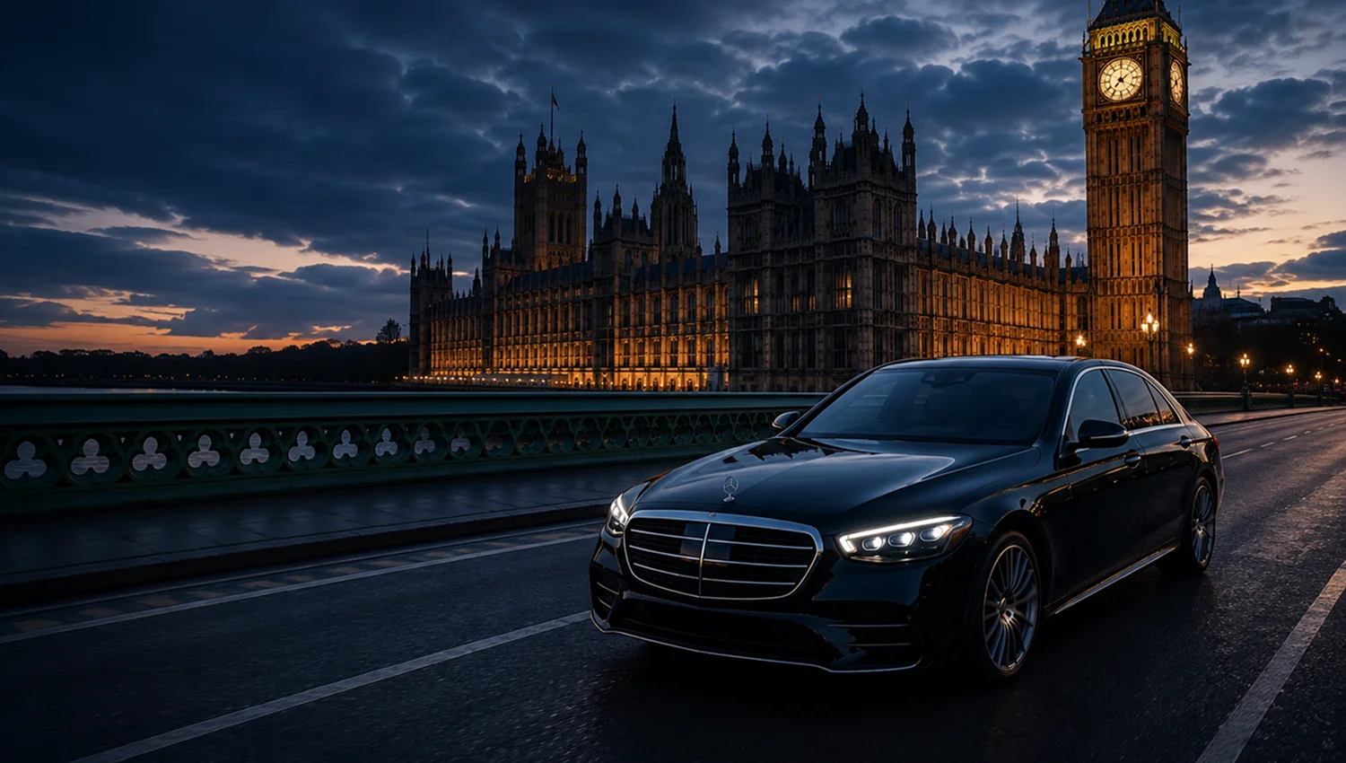 London city road background for luxury chauffeur service